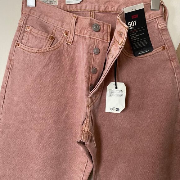 LEVI'S 501 '90s Women's Pink Jeans (Size: 24x32) NWT - Picture 7 of 11
